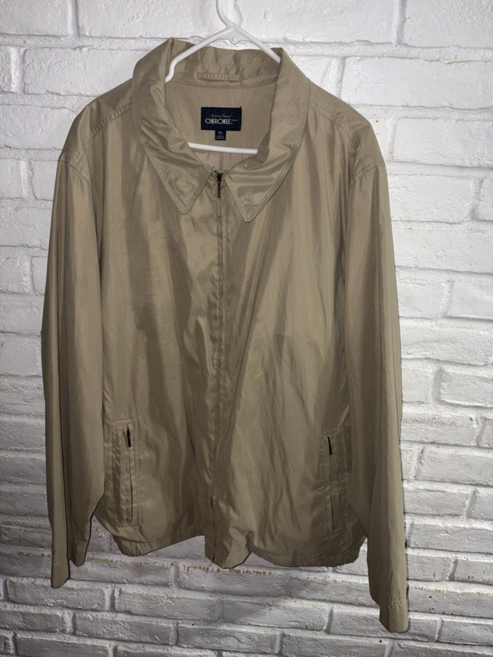 Cherokee Olive-Tan Lightweight Zip Jacket